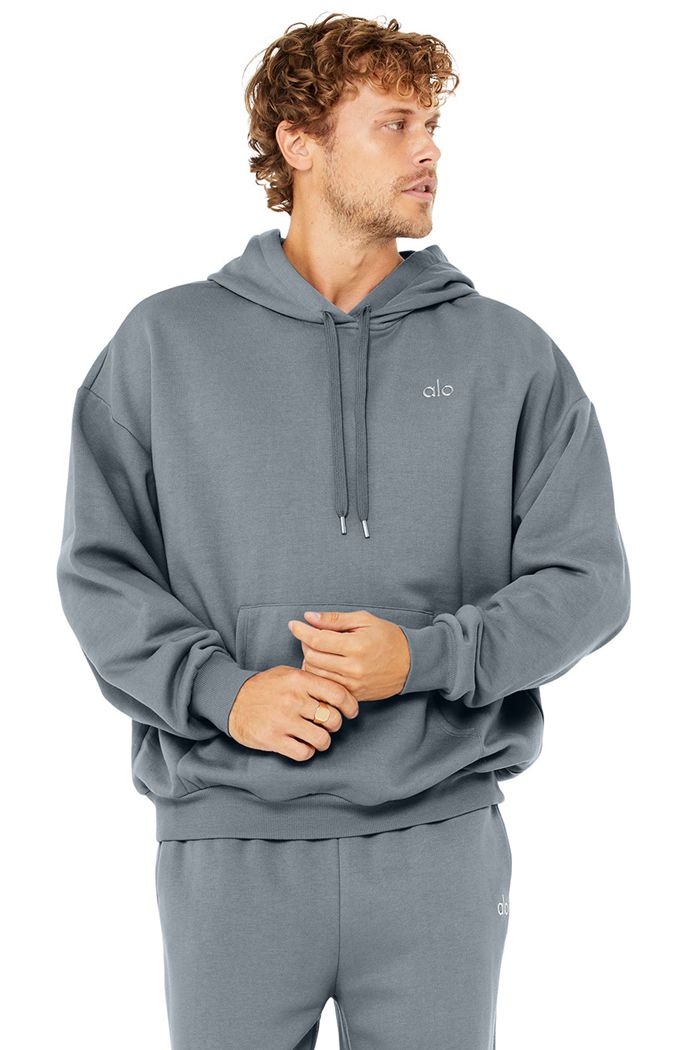 Alo Yoga Accolade Hoodie Herr Grå | 9382154-ML