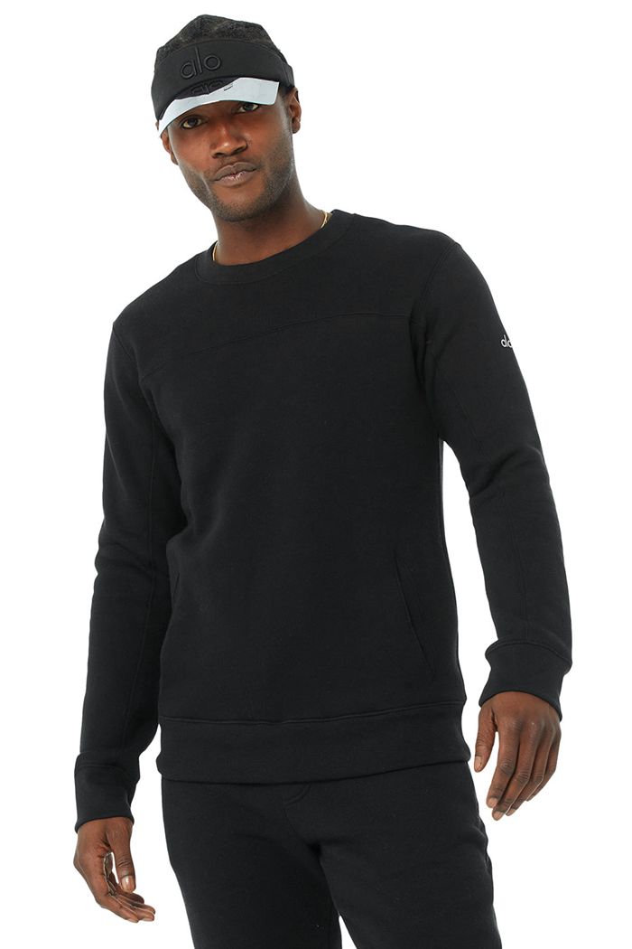 Alo Yoga Base Sweatshirt Long Sleeve Herr Svarta | 0182569-VA