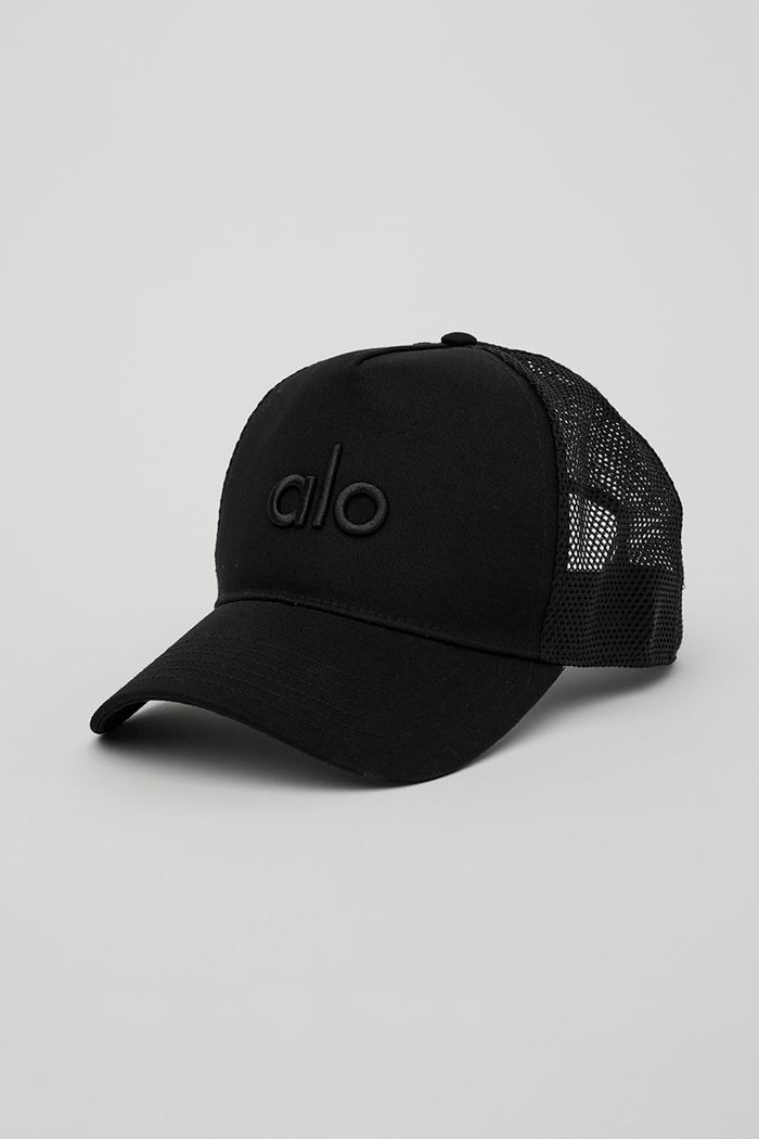 Alo Yoga District Trucker Hatt Dam Svarta | 7381546-CS