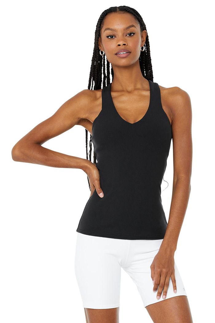 Alo Yoga Elevate Tank Tops Dam Svarta | 2381097-TC