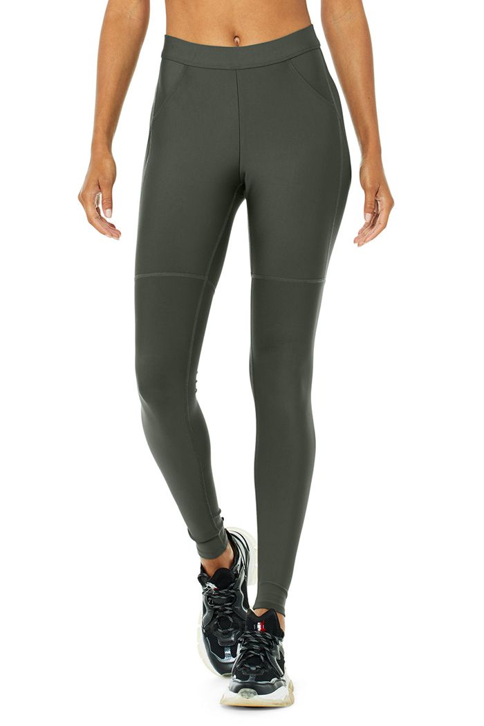 Alo Yoga High-Midja 4 Pocket Utility Leggings Dam Mörkgröna | 7849562-AH