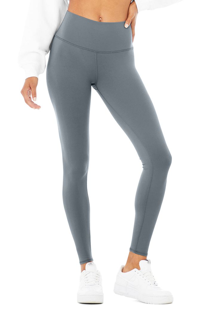 Alo Yoga High-Midja Airbrush Leggings Dam Grå | 5864170-ME