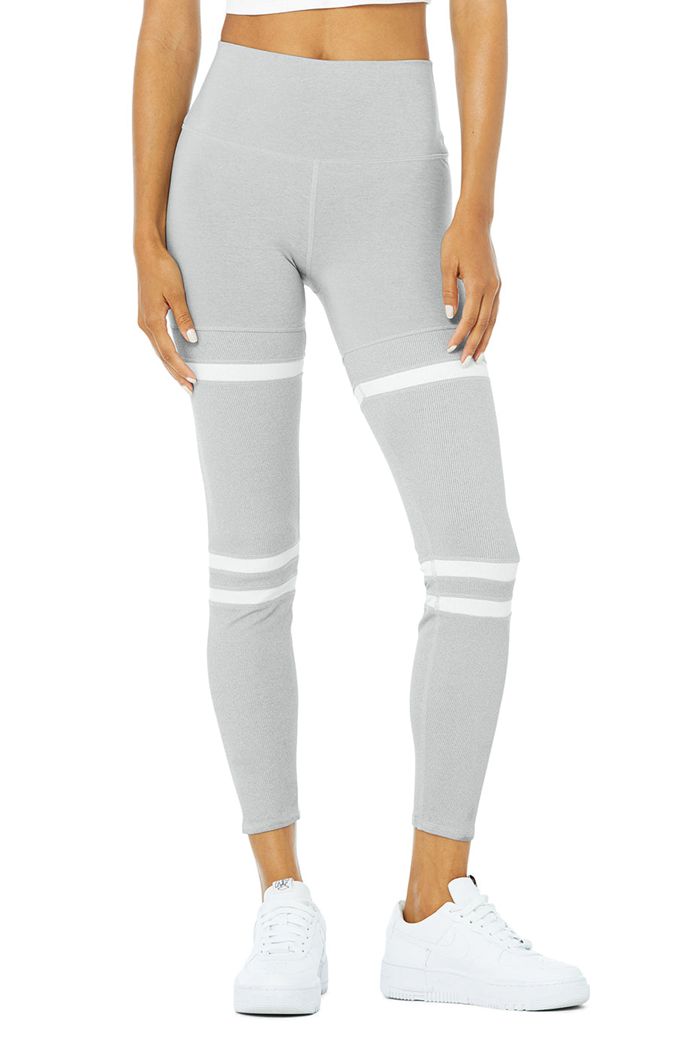 Alo Yoga High-Midja Legit Leggings Dam Grå Vita | 3762891-ZN