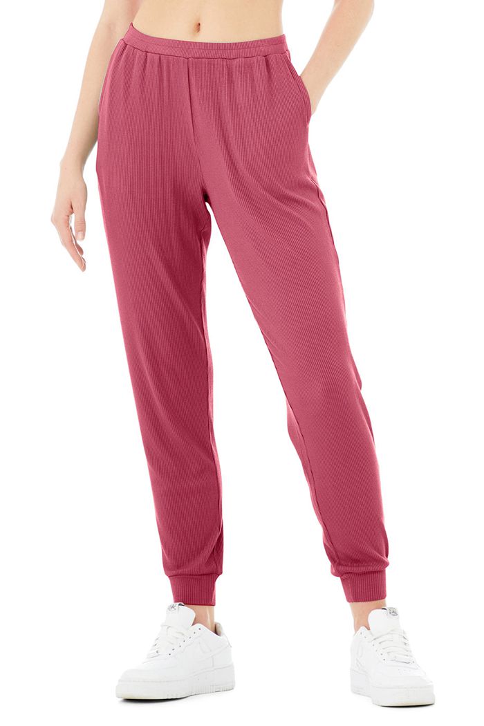 Alo Yoga High-Midja Ribbed Whisper Byxor Dam Lila | 7862951-WO