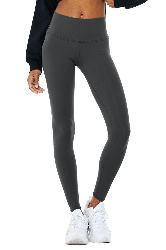 Alo Yoga High-Midja Vinter Warmth Plush Leggings Dam Mörkgrå | 1759348-OJ