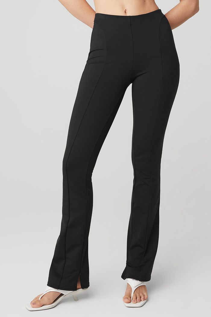 Alo Yoga High-Midja Zip It Flare Leggings Dam Svarta | 3769428-DY