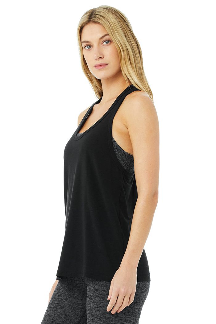 Alo Yoga Motion Tank Tops Dam Svarta | 1584067-LE