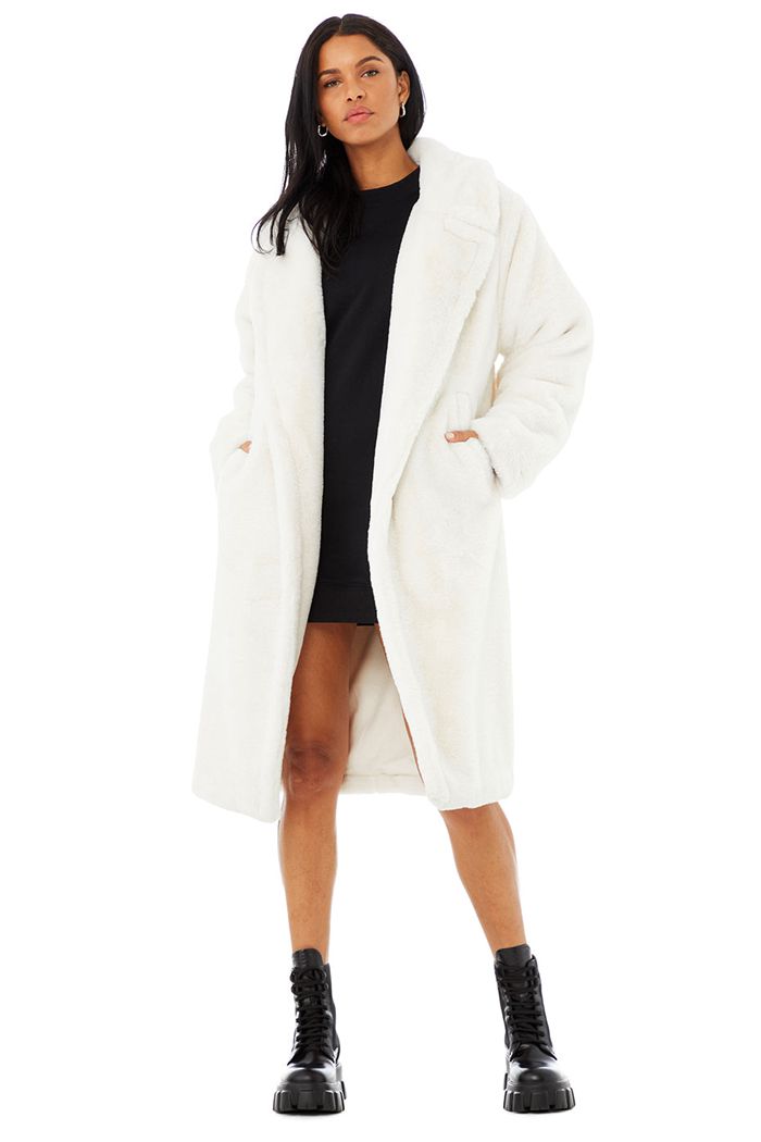 Alo Yoga Oversized Faux Fur Trench Coat Dam Vita | 1647023-WL