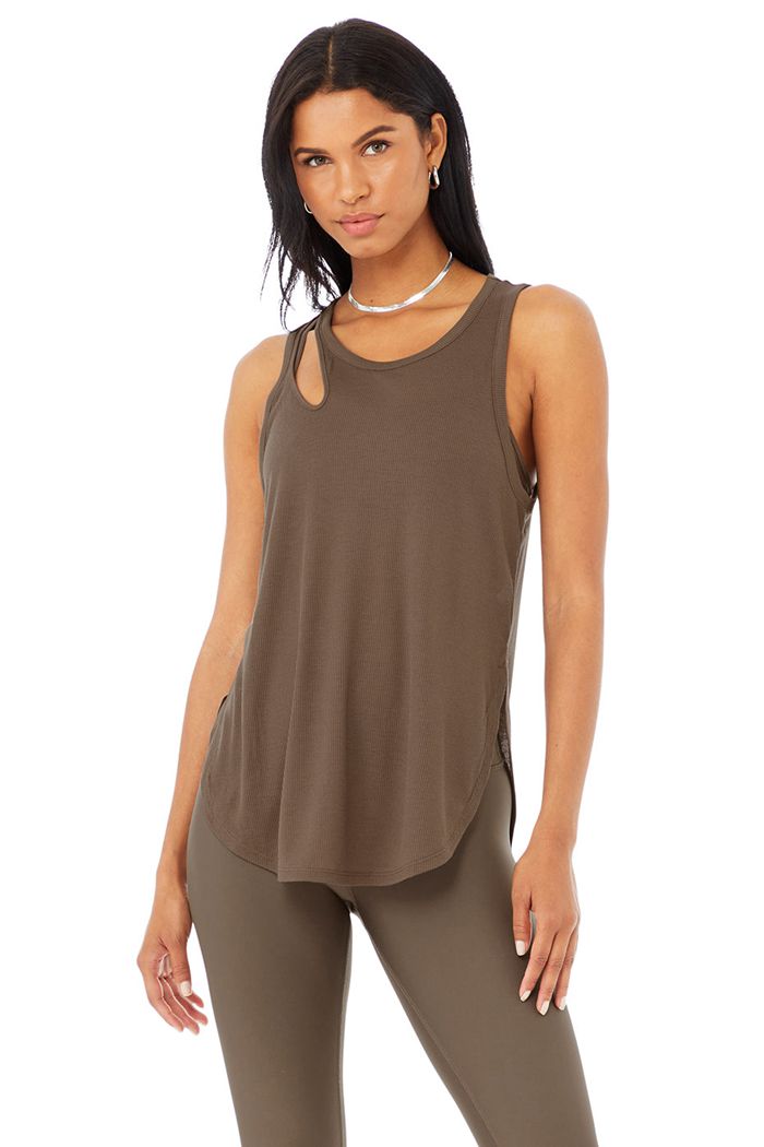 Alo Yoga Ribbed Peak Tank Tops Dam Bruna | 5793608-QO