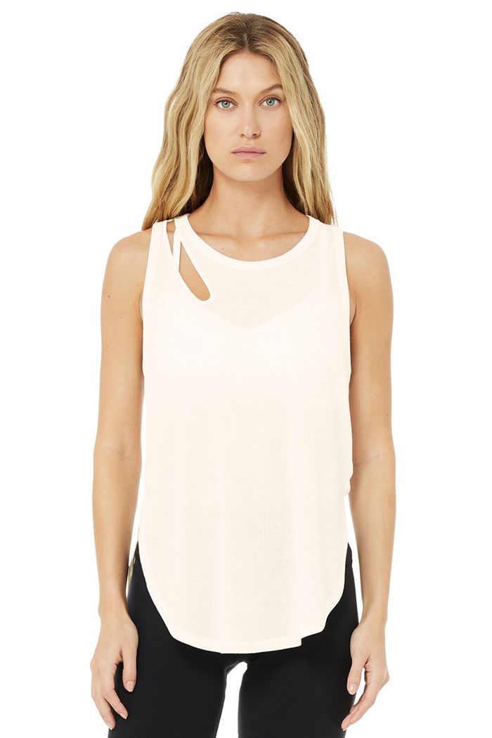 Alo Yoga Ribbed Peak Tank Tops Dam Vita | 0745269-ZS