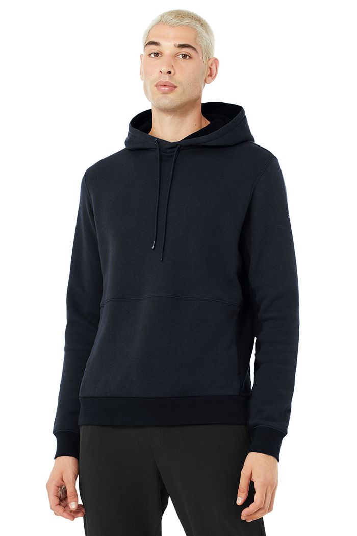 Alo Yoga Runyon Hoodie Herr Marinblå | 1359840-YK