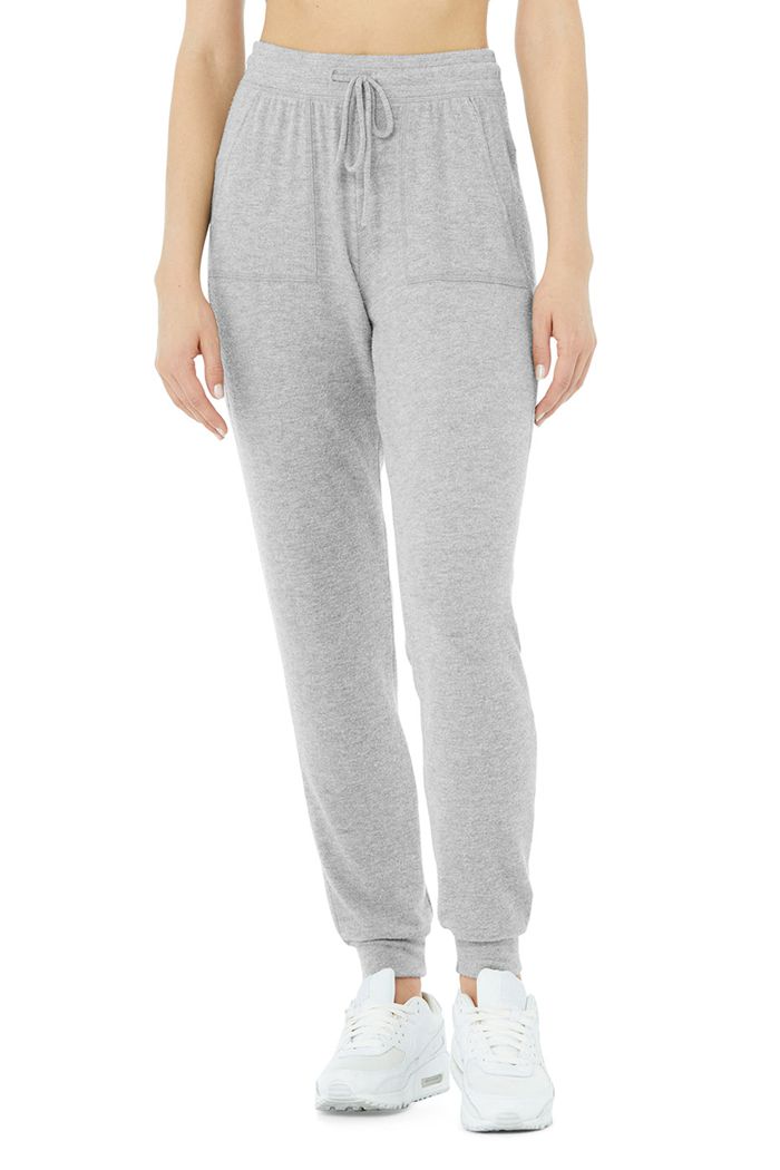 Alo Yoga Soho Sweat Byxor Dam Grå | 5294086-JY