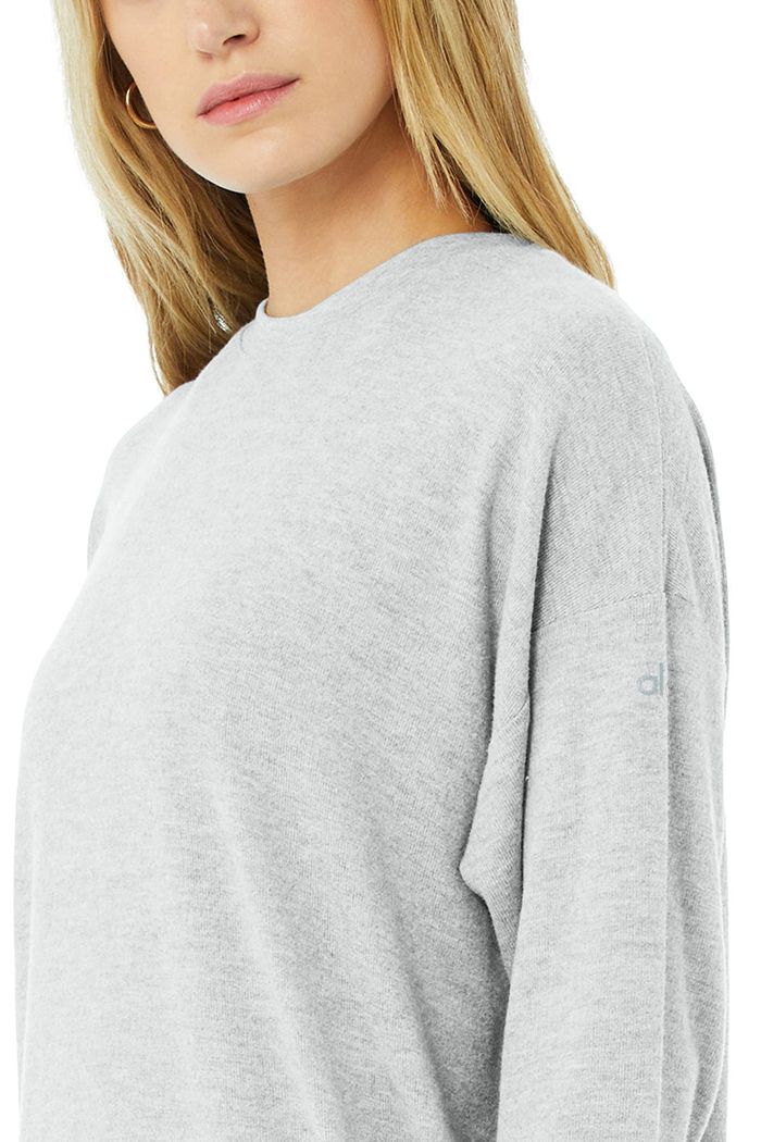 Alo Yoga Soho Sweatshirt Dam Grå | 9623840-LS