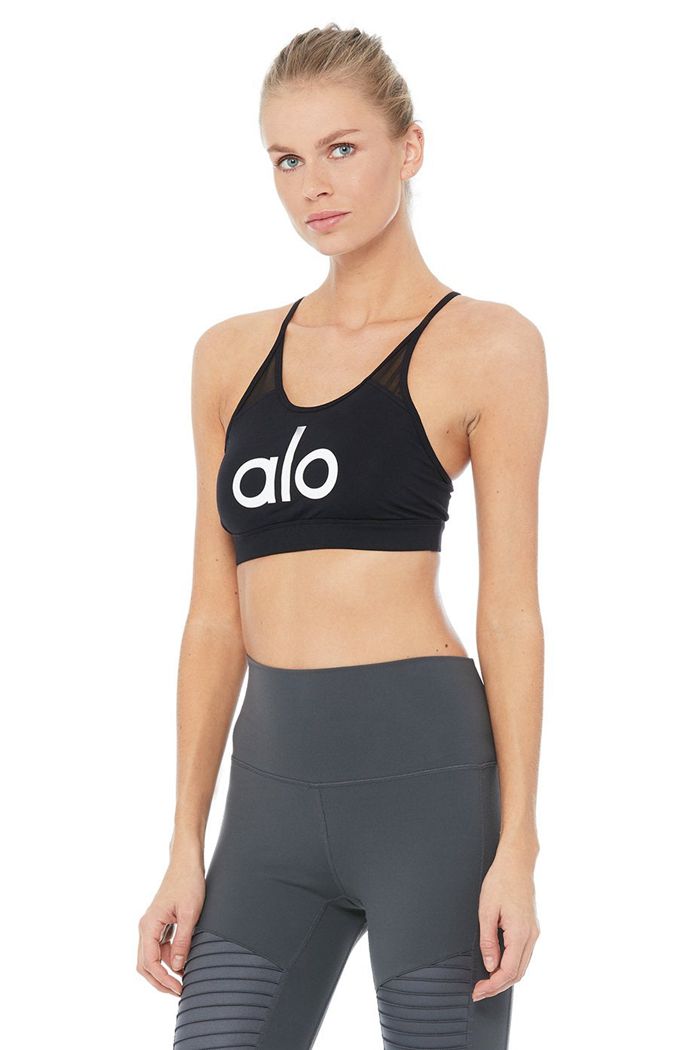 Alo Yoga Starlet BH Dam Svarta Vita | 4837512-AR