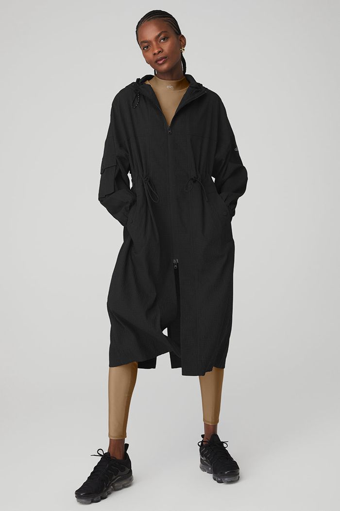 Alo Yoga Summer Nights Lätta Coat Dam Svarta | 8769241-OR