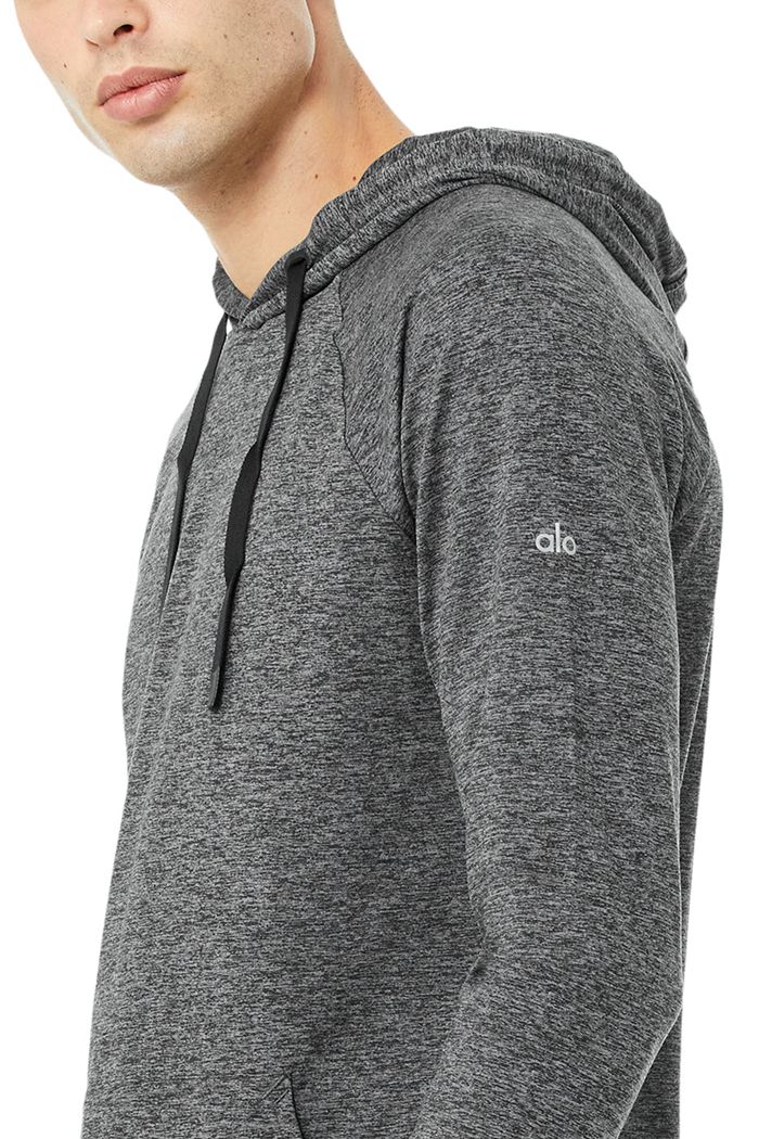 Alo Yoga The Conquer Hoodie Herr Grå | 2085467-NO