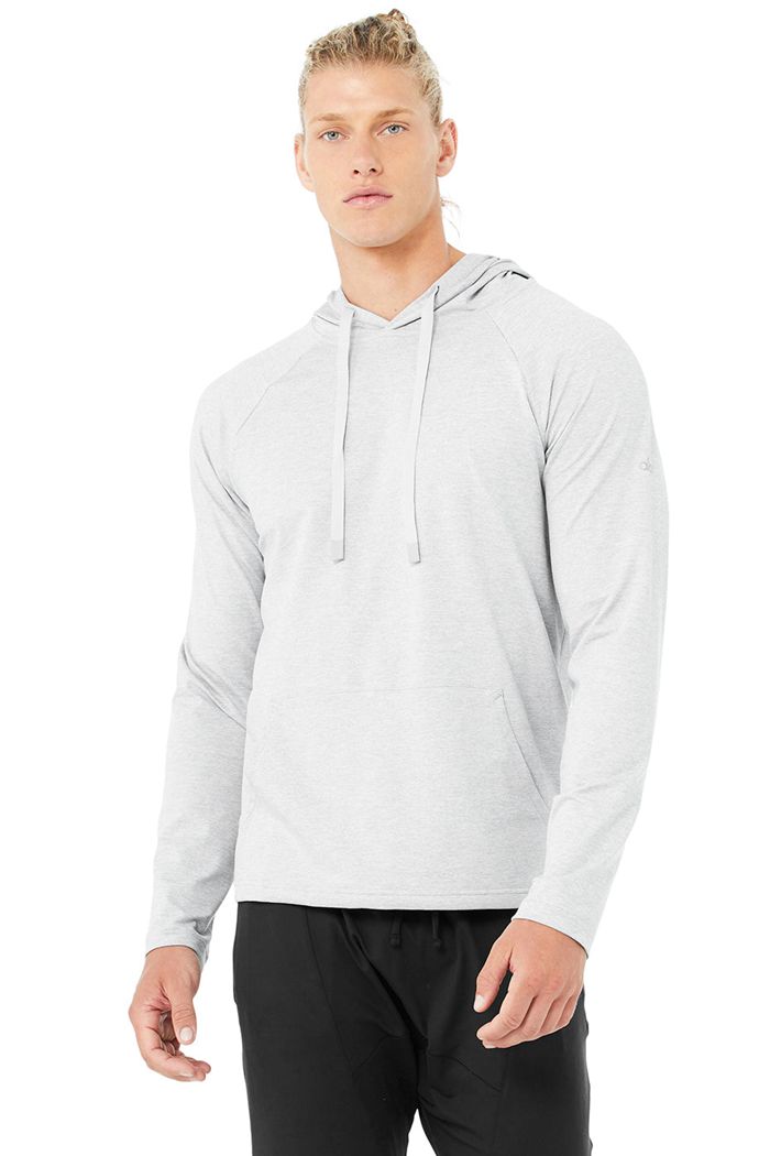 Alo Yoga The Conquer Hoodie Herr Grå | 2498056-LJ