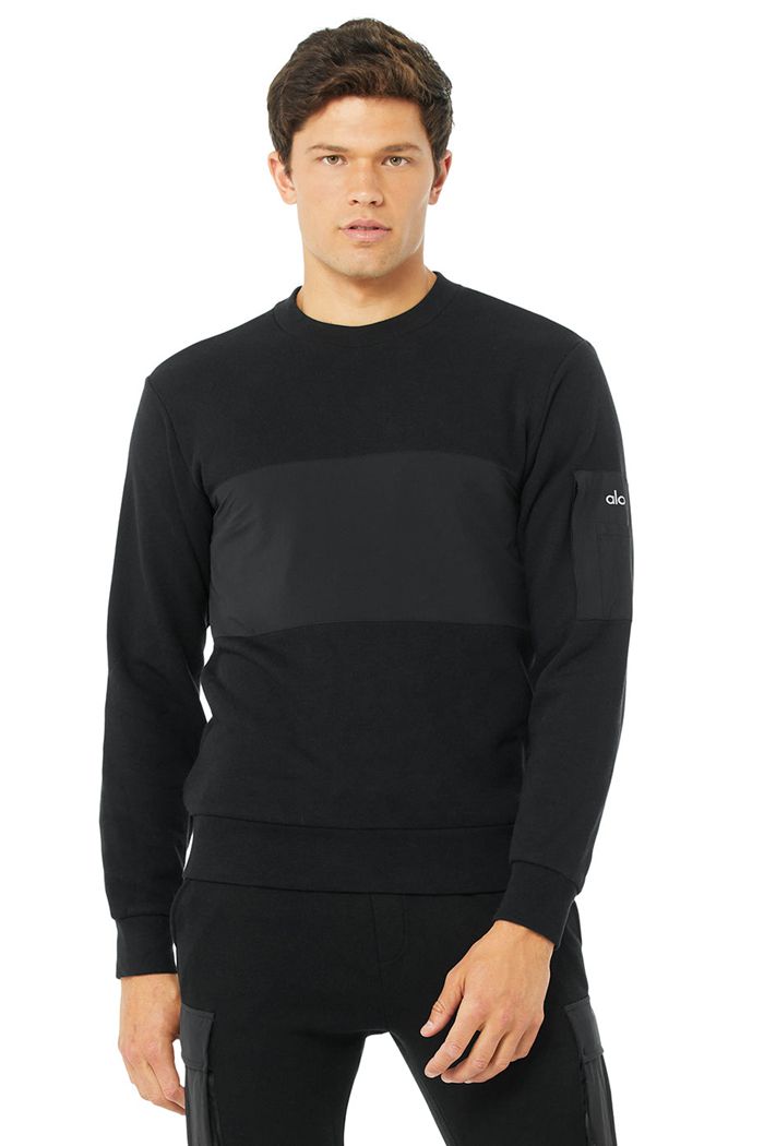 Alo Yoga Traverse Sweatshirt Herr Svarta | 1847950-YX