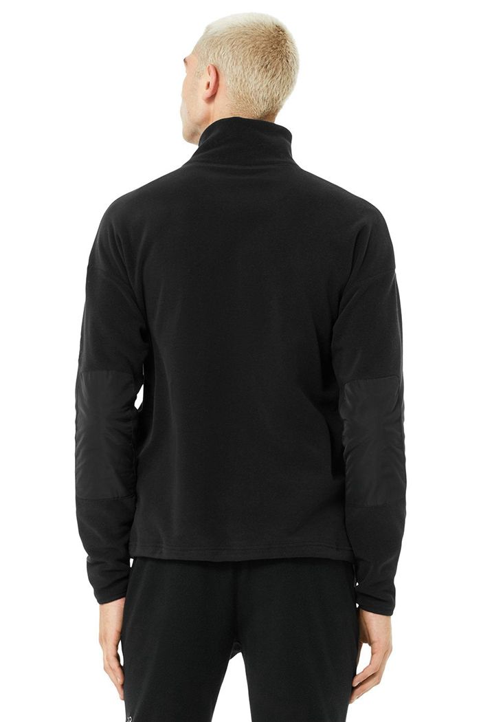 Alo Yoga 1/2 Zip Mammoth Polar Sweatshirt Herr Svarta | 8341576-NL