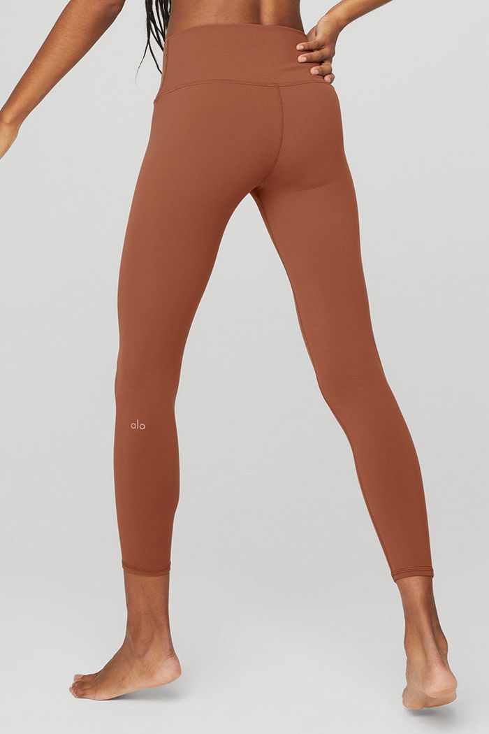 Alo Yoga 7/8 High-Midja Airbrush Leggings Dam Röda | 4521076-LC