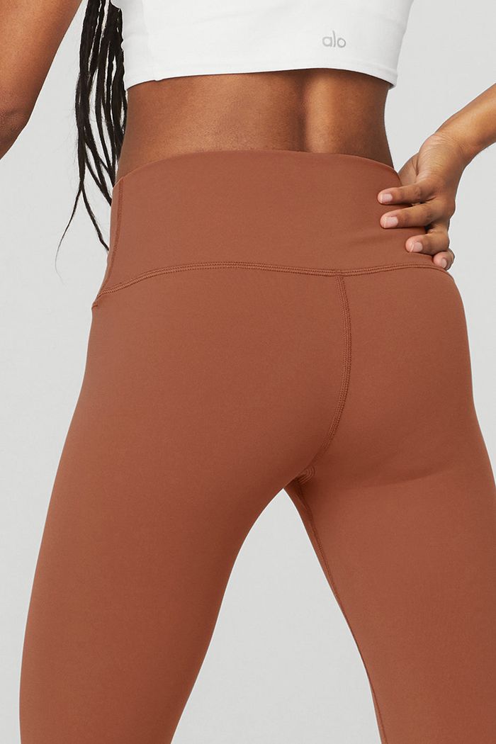 Alo Yoga 7/8 High-Midja Airbrush Leggings Dam Röda | 4521076-LC