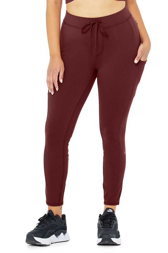 Alo Yoga 7/8 High-Midja Checkpoint Leggings Dam Röda | 9218036-JY