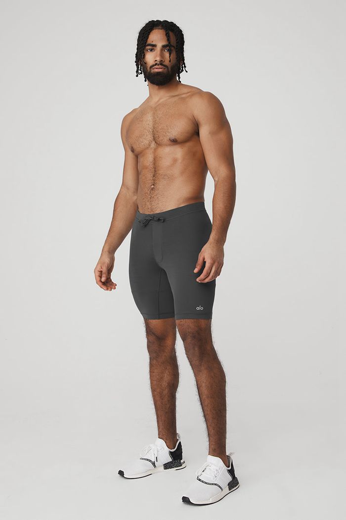 Alo Yoga 9 Warrior Compression Short Herr Grå | 0519376-VZ