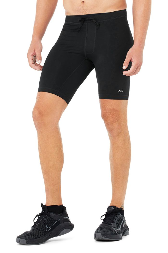 Alo Yoga 9 Warrior Compression Short Herr Svarta | 3614872-DS