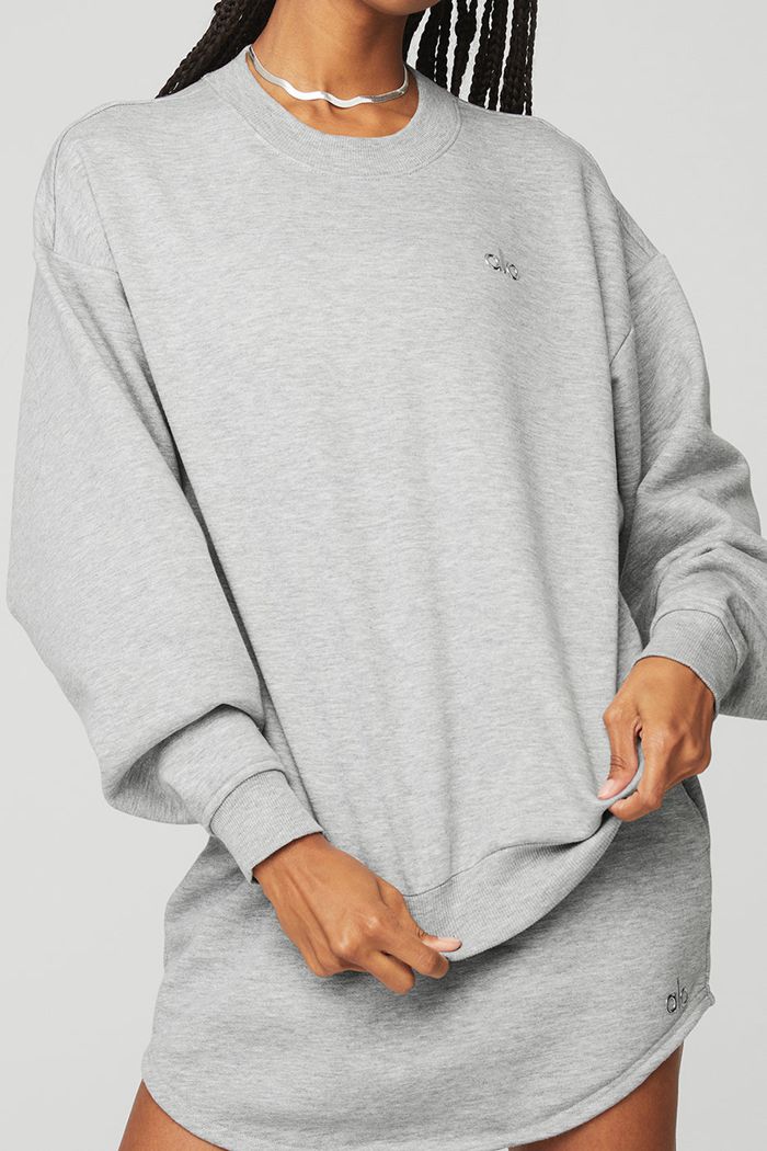 Alo Yoga Accolade Crew Neck Sweatshirt Dam Grå | 7485963-TL