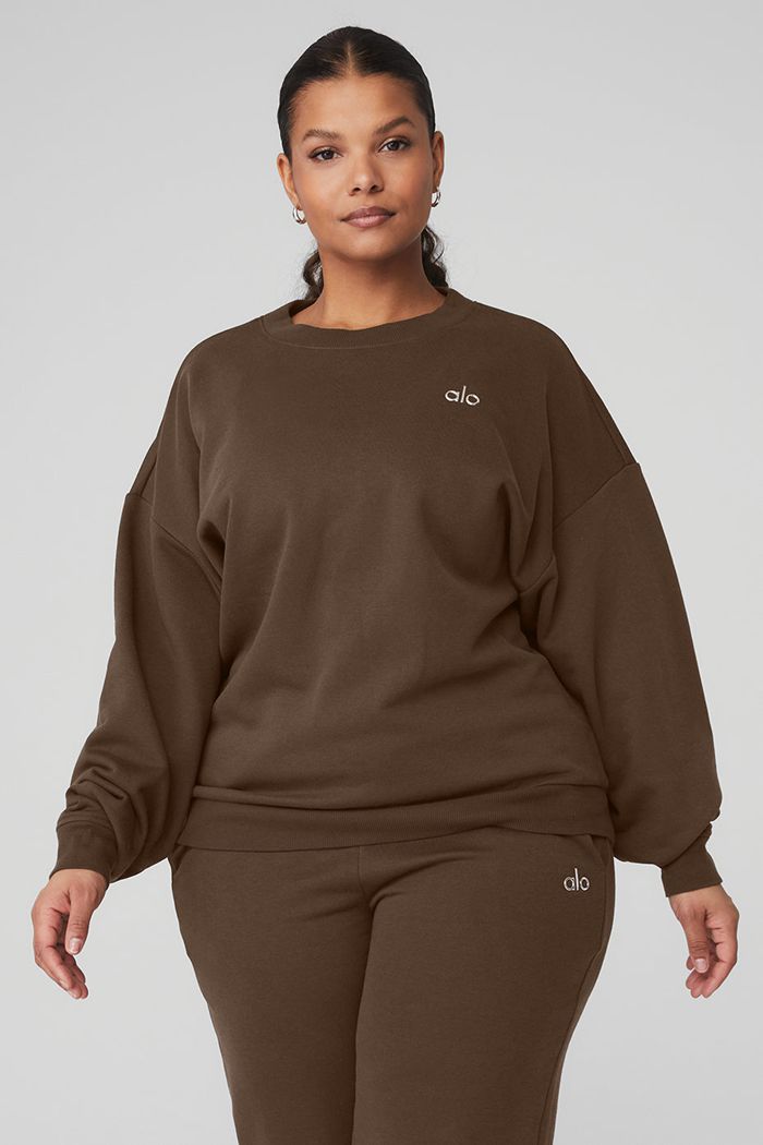 Alo Yoga Accolade Crew Neck Sweatshirt Dam Svarta | 7841325-ET