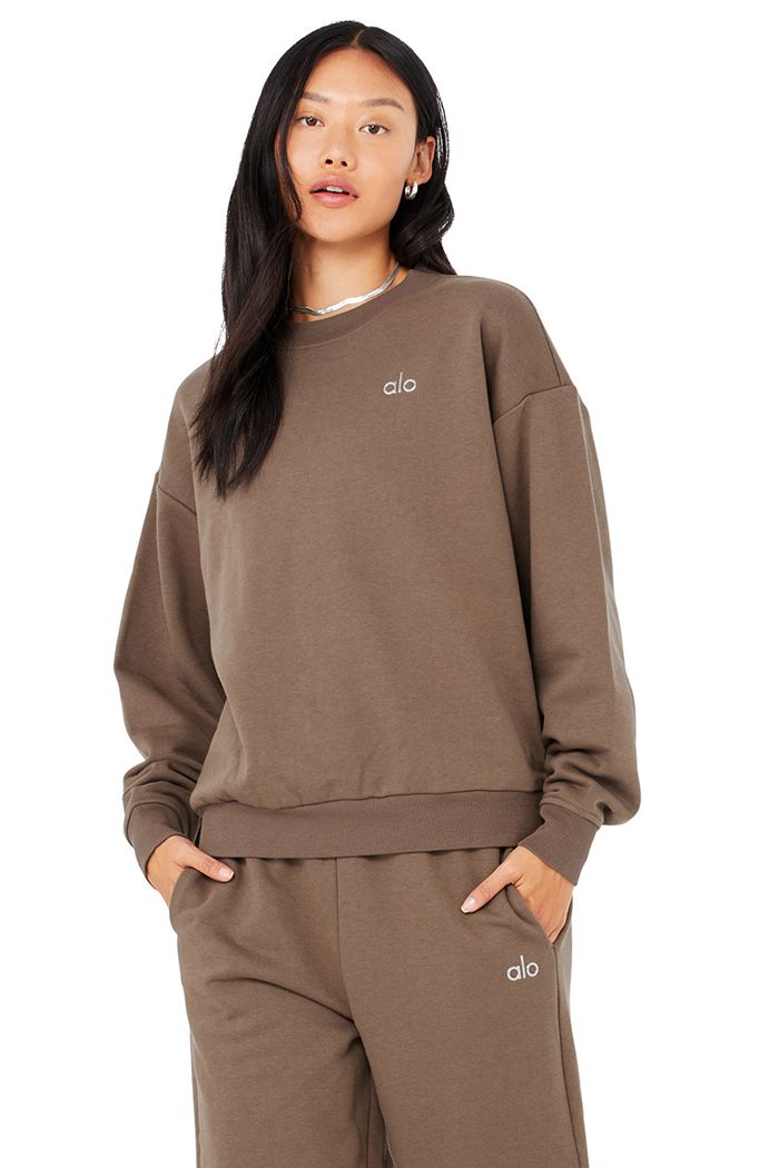 Alo Yoga Accolade Crew Neck Sweatshirt Dam Bruna | 8931047-CE