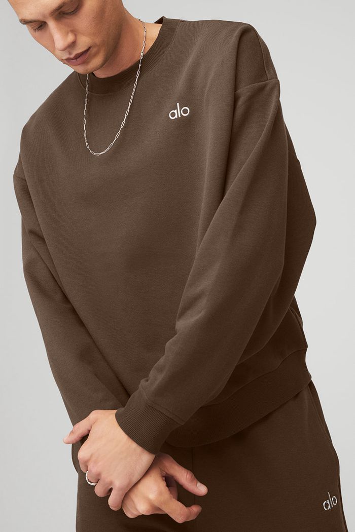 Alo Yoga Accolade Crew Neck Sweatshirt Herr Svarta | 0275413-EF