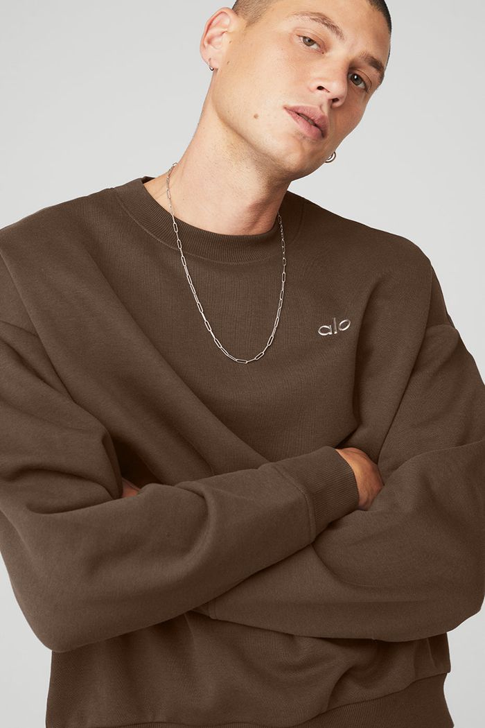 Alo Yoga Accolade Crew Neck Sweatshirt Herr Svarta | 0275413-EF