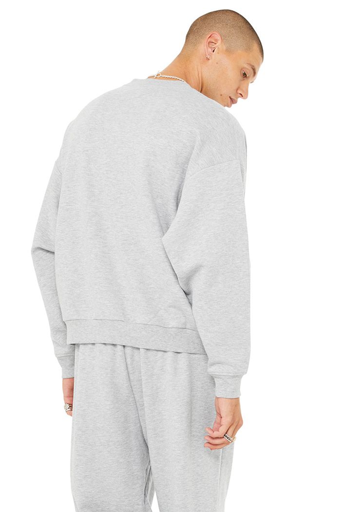 Alo Yoga Accolade Crew Neck Sweatshirt Herr Grå | 7415069-SR