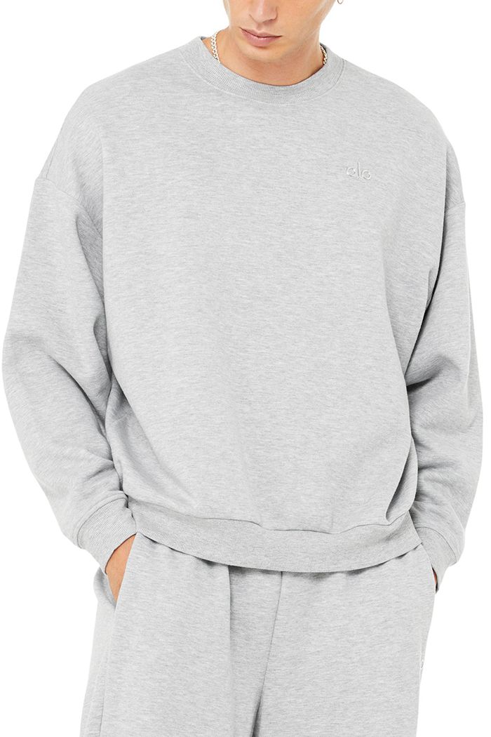 Alo Yoga Accolade Crew Neck Sweatshirt Herr Grå | 7415069-SR