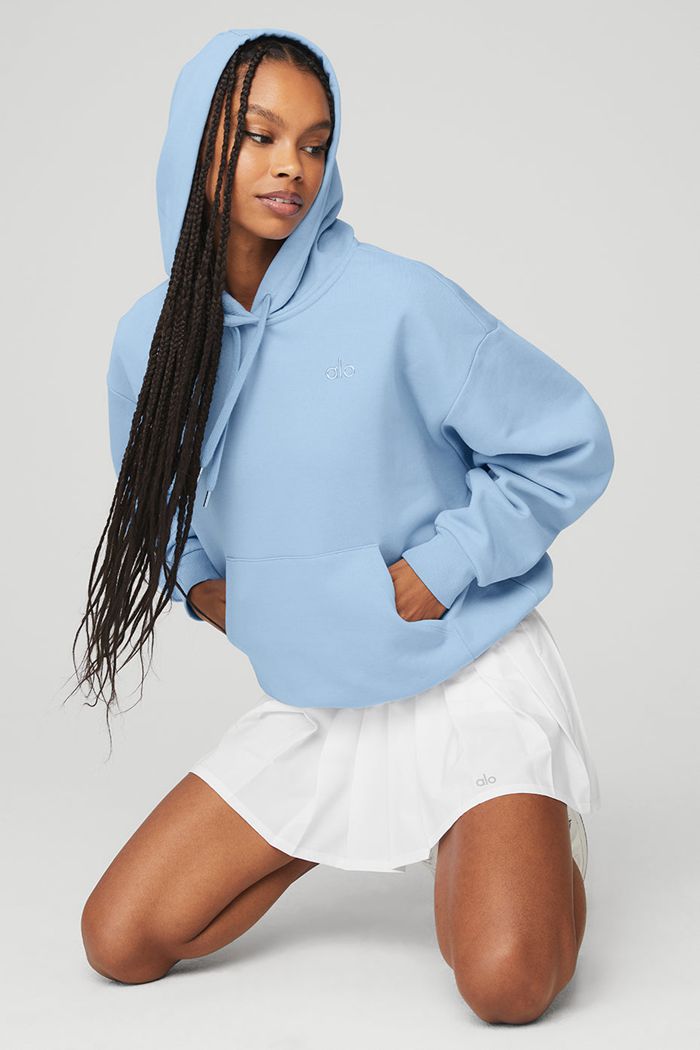 Alo Yoga Accolade Hoodie Dam Blå | 8401675-PJ