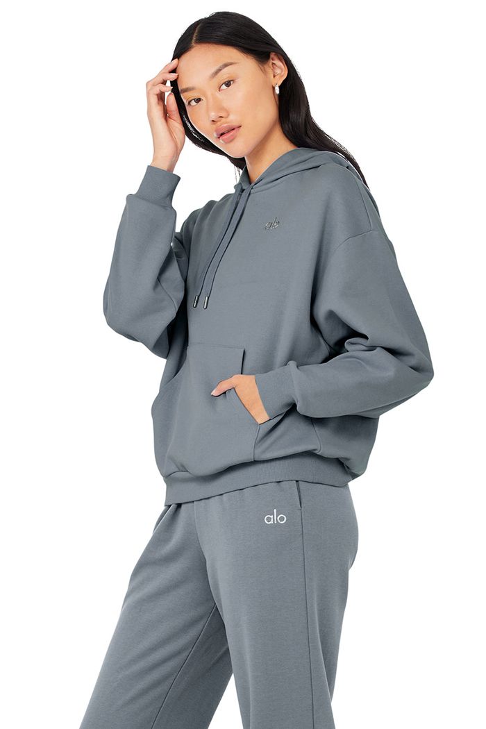 Alo Yoga Accolade Hoodie Dam Grå | 1076894-TS