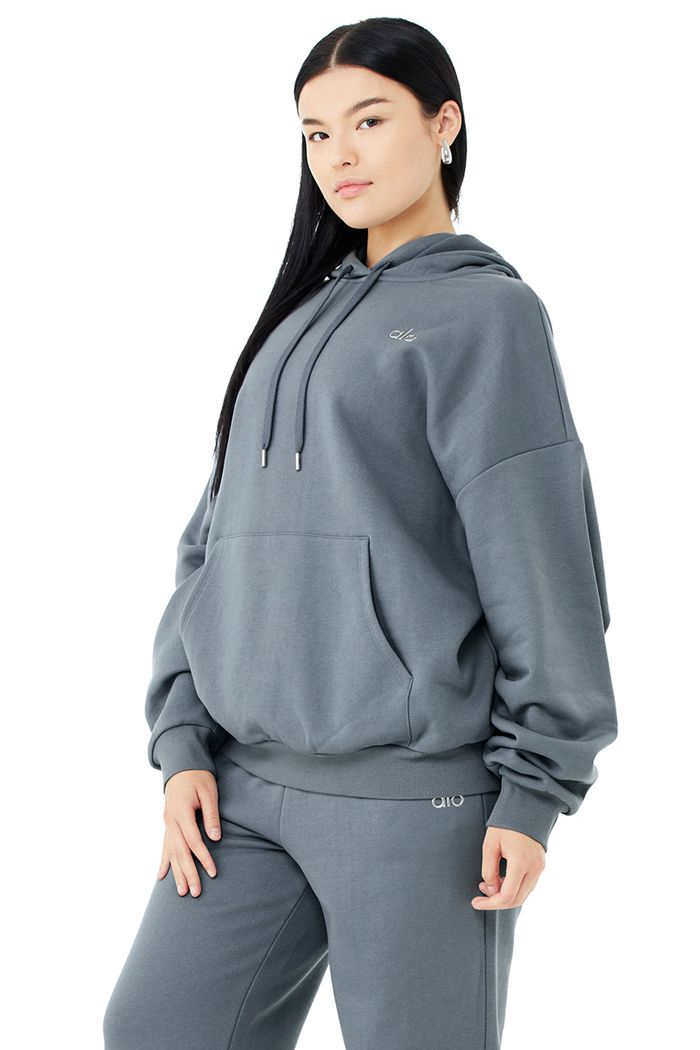 Alo Yoga Accolade Hoodie Dam Grå | 1076894-TS