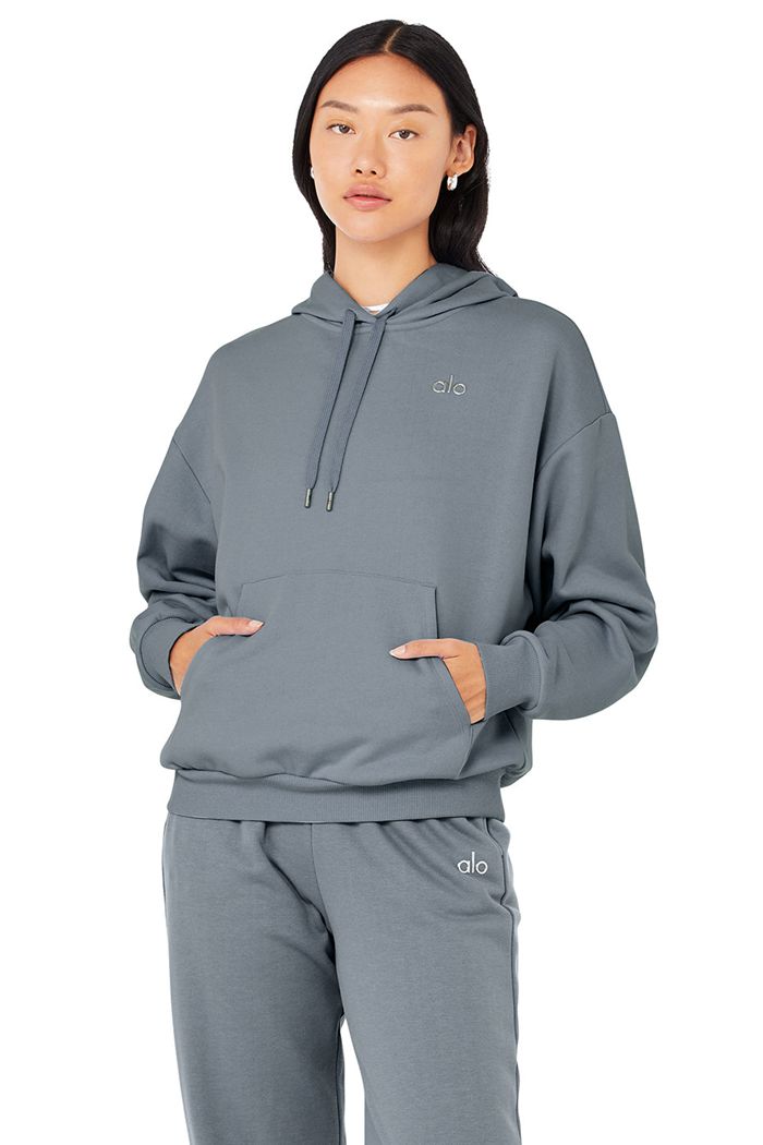 Alo Yoga Accolade Hoodie Dam Grå | 1076894-TS