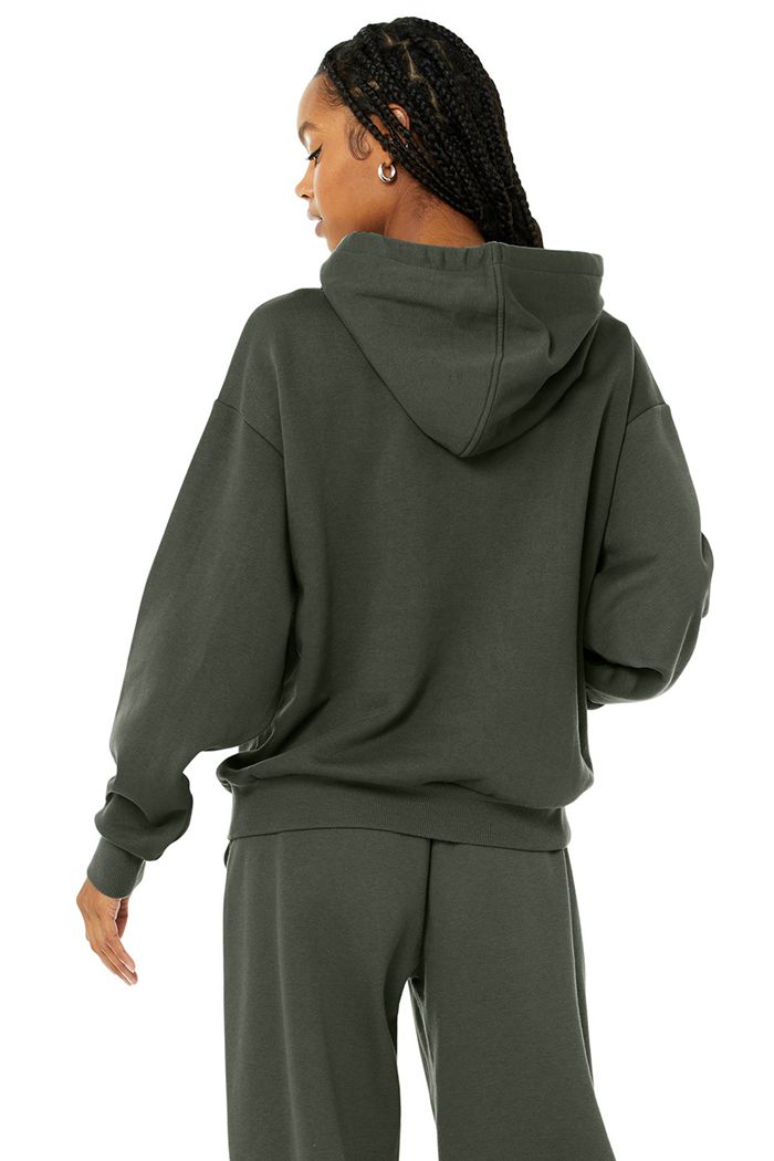 Alo Yoga Accolade Hoodie Dam Mörkgröna | 2895710-EG