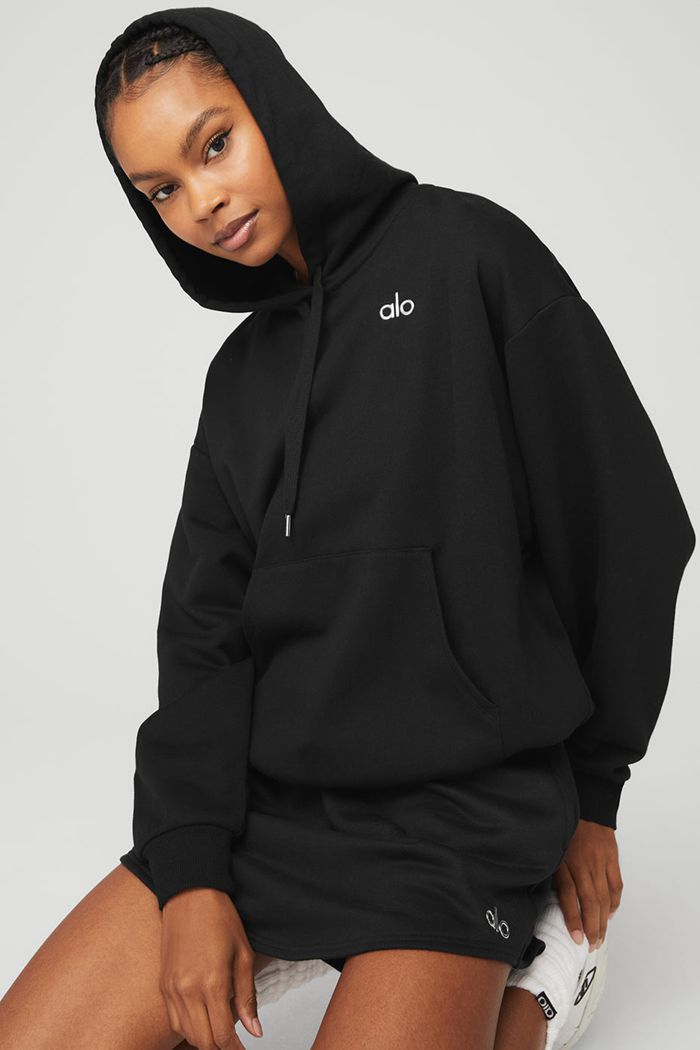 Alo Yoga Accolade Hoodie Dam Svarta | 1496728-AV