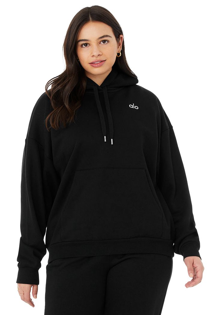 Alo Yoga Accolade Hoodie Dam Svarta | 1496728-AV