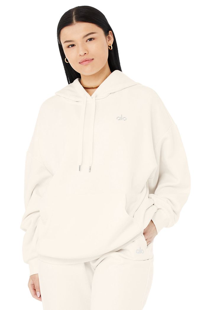 Alo Yoga Accolade Hoodie Dam Vita | 9025684-LY