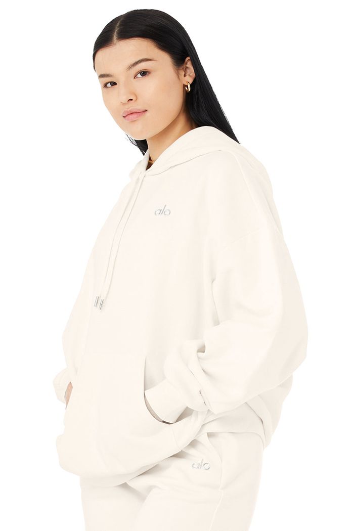 Alo Yoga Accolade Hoodie Dam Vita | 9025684-LY