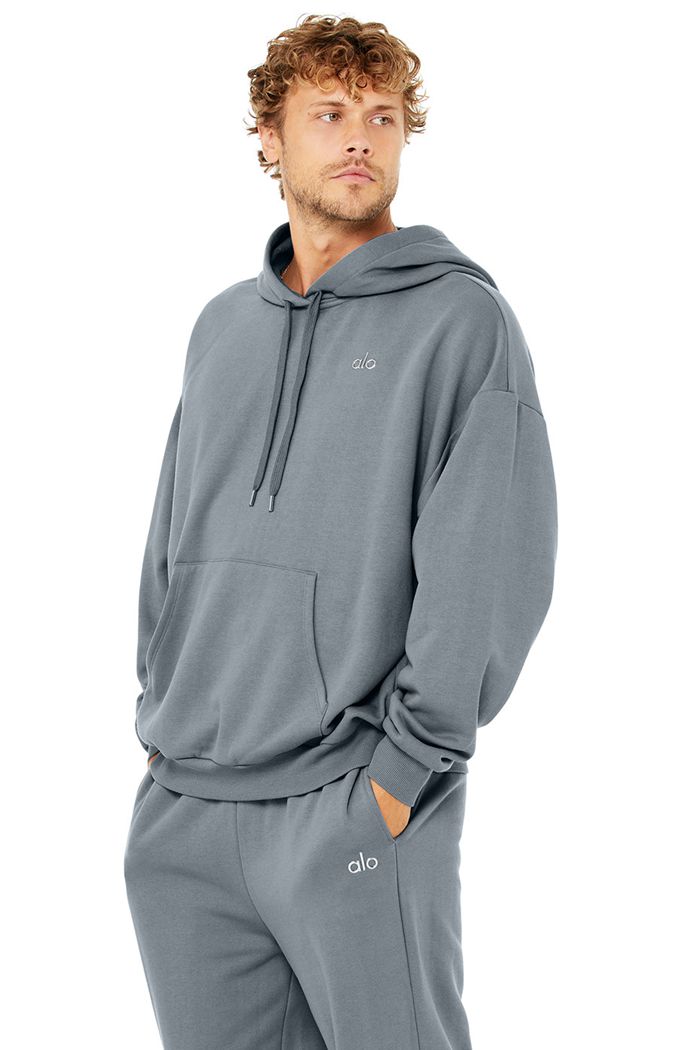 Alo Yoga Accolade Hoodie Herr Grå | 9382154-ML