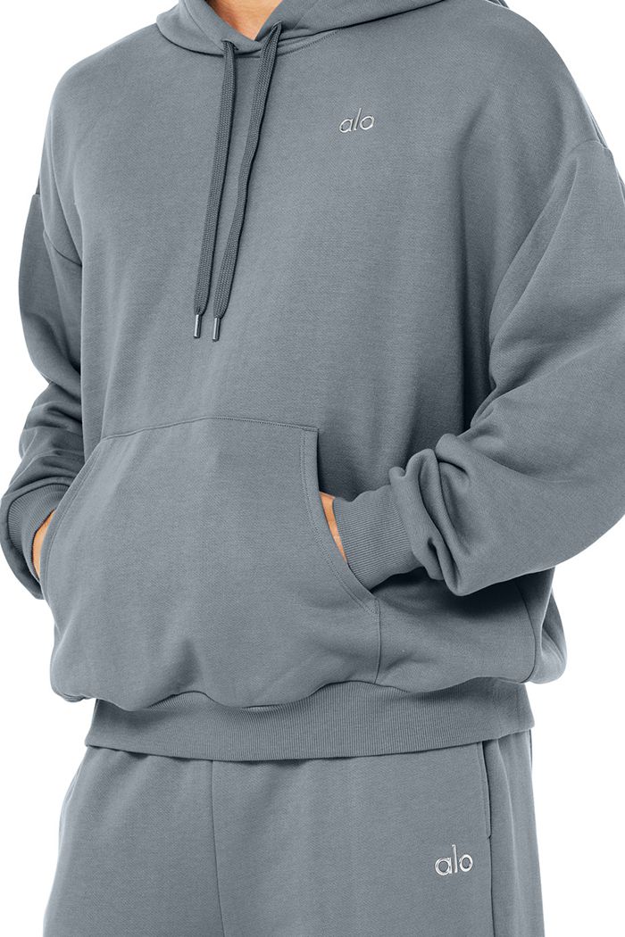 Alo Yoga Accolade Hoodie Herr Grå | 9382154-ML