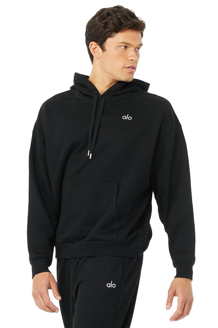 Alo Yoga Accolade Hoodie Herr Svarta | 5374689-WT