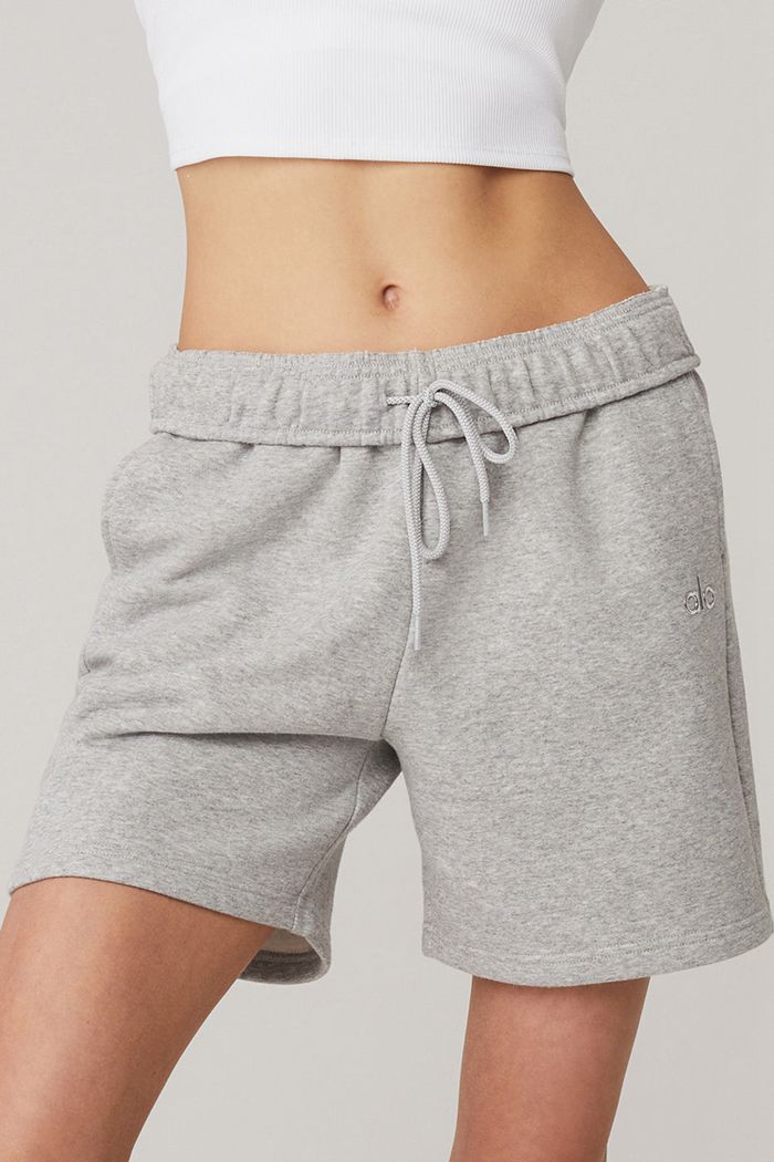 Alo Yoga Accolade Sweat Short Dam Grå | 6814057-KQ