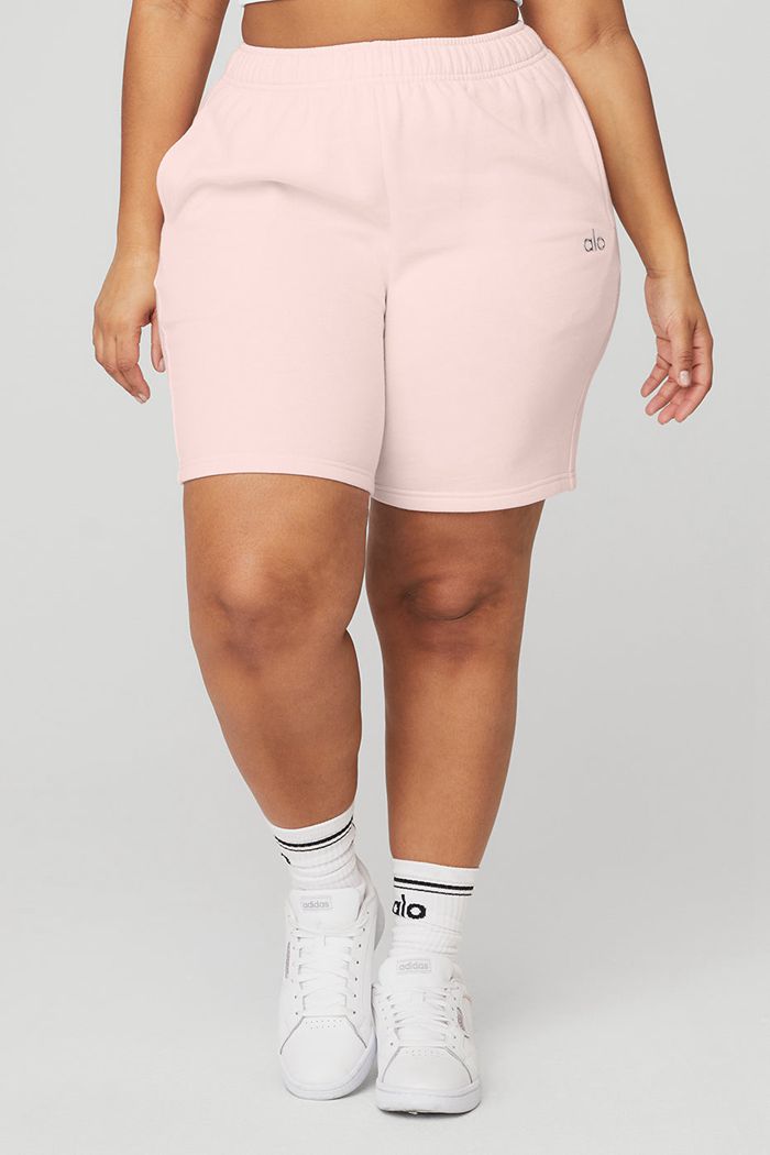 Alo Yoga Accolade Sweat Short Dam Rosa | 2150673-XW