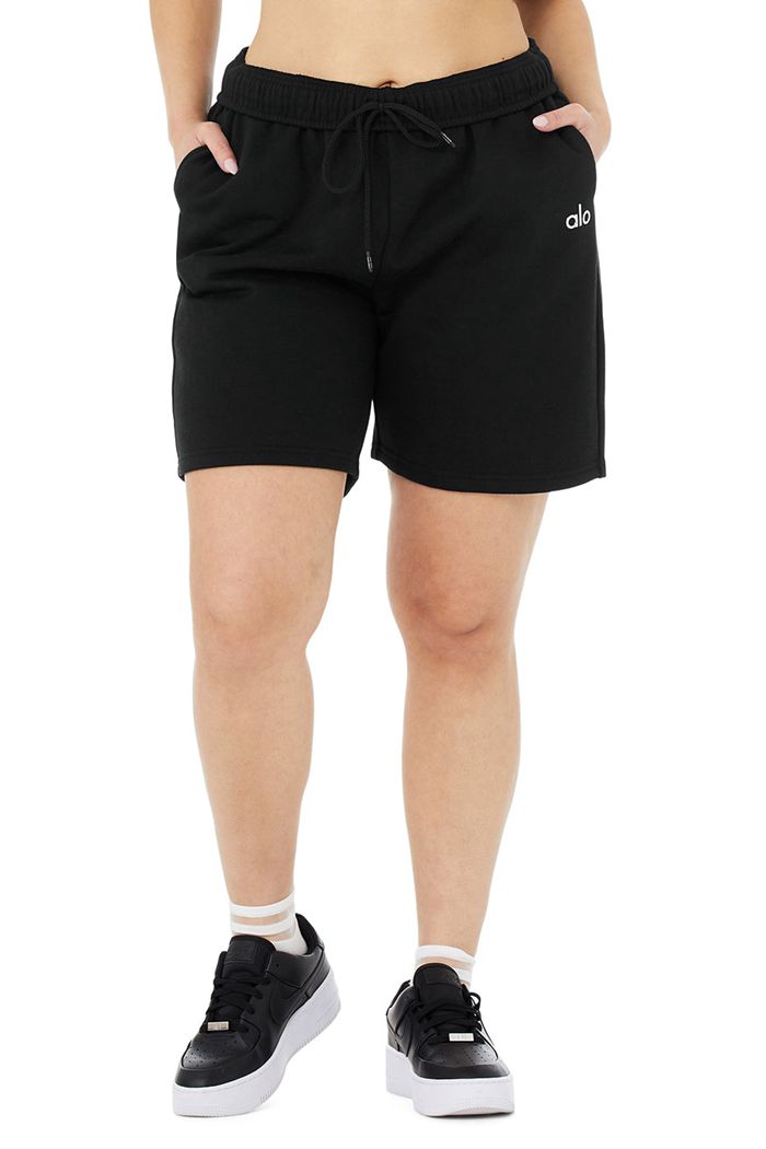 Alo Yoga Accolade Sweat Short Dam Svarta | 3012659-VJ